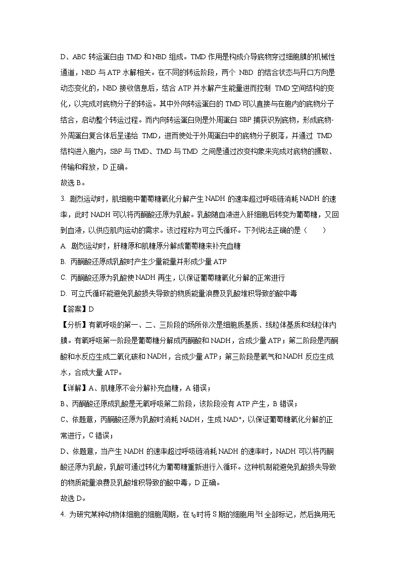 2024届山东省滨州市高三下学期5月二模生物试卷（解析版）第3页