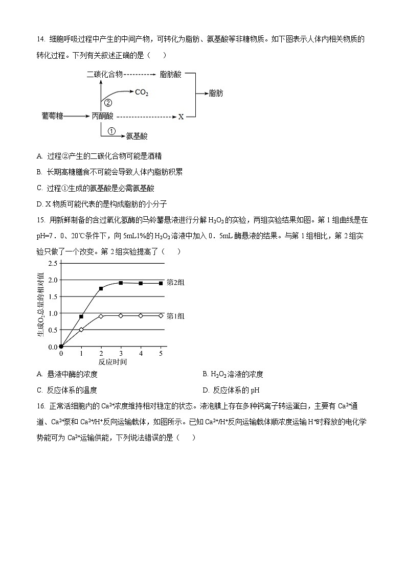 陕西省西北工业大学附属中学2024-2025学年高一下学期第一次月考生物试题（原卷版+解析版）第3页