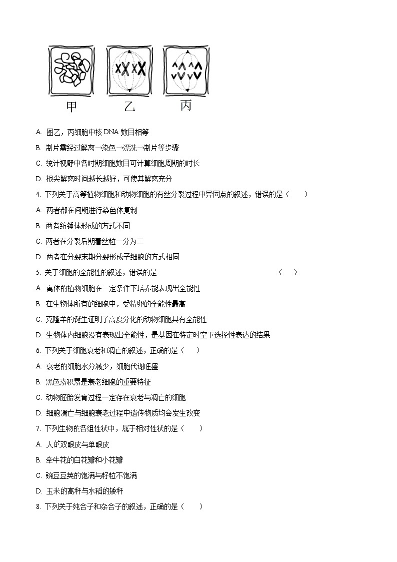 陕西省榆林市第十四中学2024-2025学年高一下学期3月月考生物试题（原卷版+解析版）第2页