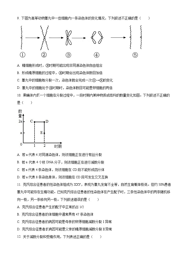 四川省成都市树德中学2024-2025学年高一下学期4月月考生物试题（原卷版+解析版）第3页
