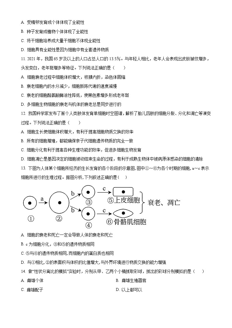 四川省峨眉第二中学2024-2025学年高一下学期3月月考生物试题（原卷版+解析版）第3页