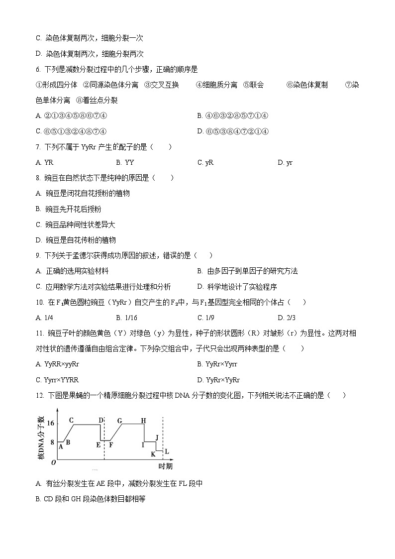 天津市滨海新区新城中学2024-2025学年高一下学期3月考试生物试题（原卷版+解析版）第2页