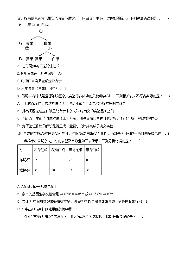 天津市河西区天津市第四十一中学2024-2025学年高一下学期3月月考生物试题（原卷版+解析版）第3页
