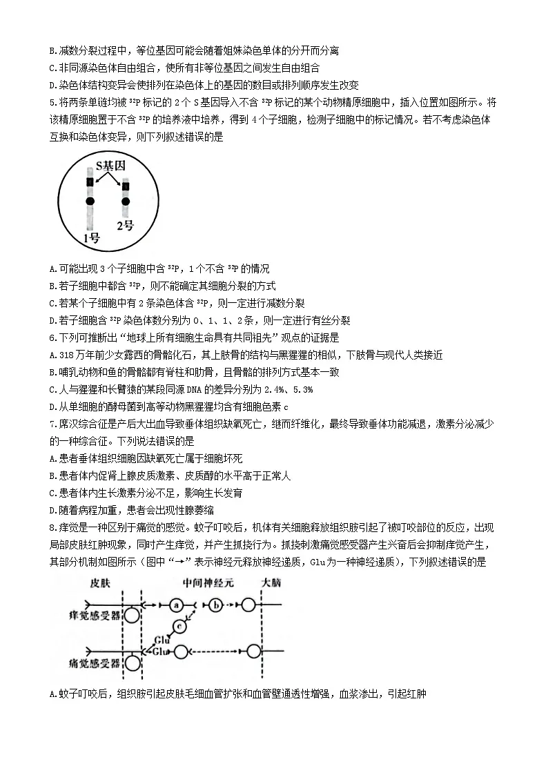 云南省昆明市云南师范大学附属中学2024-2025学年高三上学期11月月考 生物试题（含答案）第2页