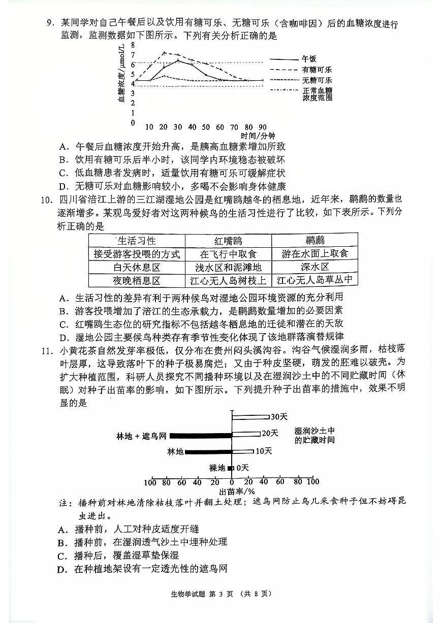 四川省蓉城名校联盟2025届高三高考模拟适应性考试-生物试题+答案第3页
