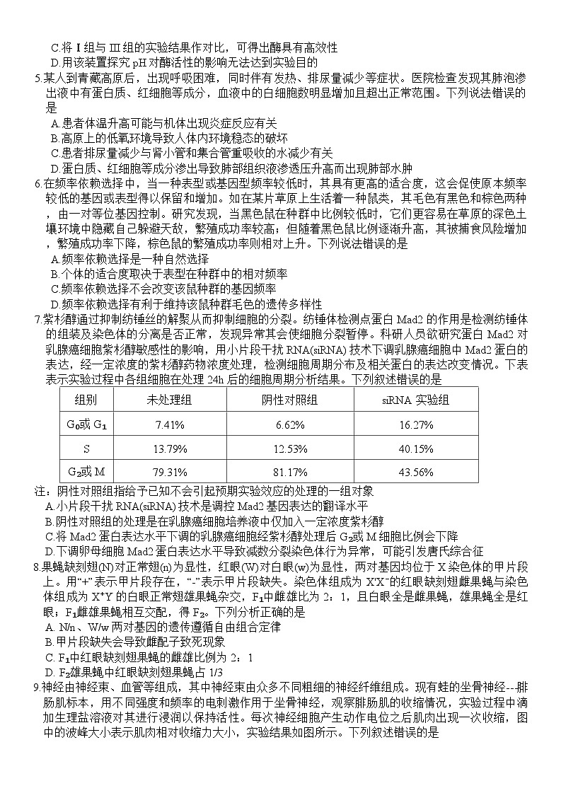 重庆市高2025届学业质量调研抽测(第三次)生物试卷第2页