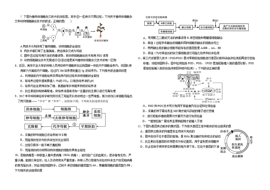 吉林省长春外国语学校2024-2025学年高二下学期期中考试生物试卷（Word版附答案）第2页