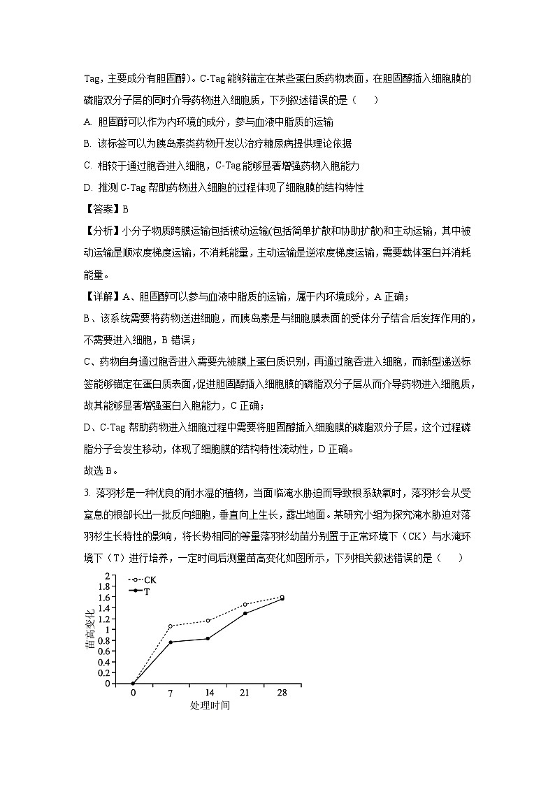 江西省部分高中学校2025届高三下学期4月联考生物试题（解析版）第2页