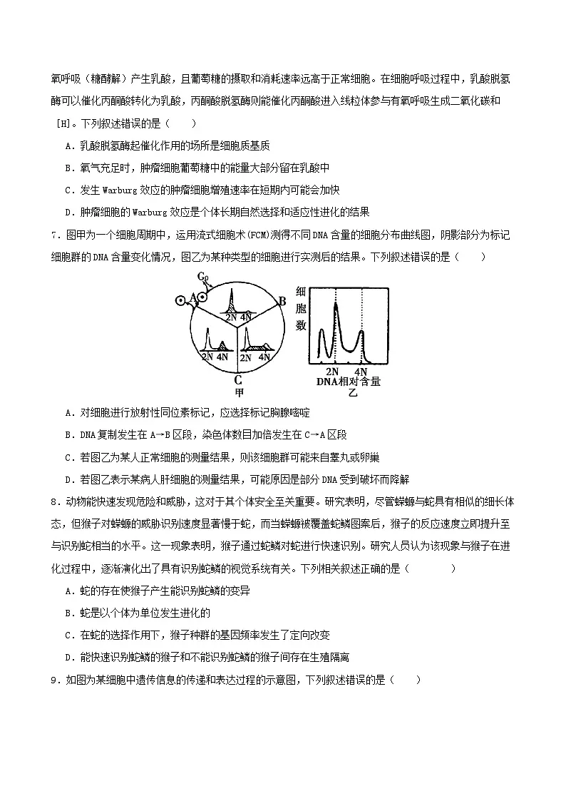 2025年高考押题预测卷：生物（湖北卷02）（考试版）第3页