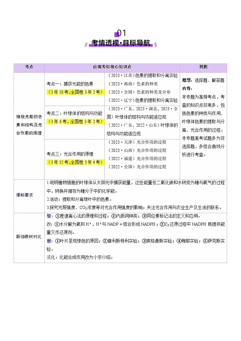 高考生物一轮复习讲练测第10讲 光合作用（第一课时）（讲义）（解析版）第2页
