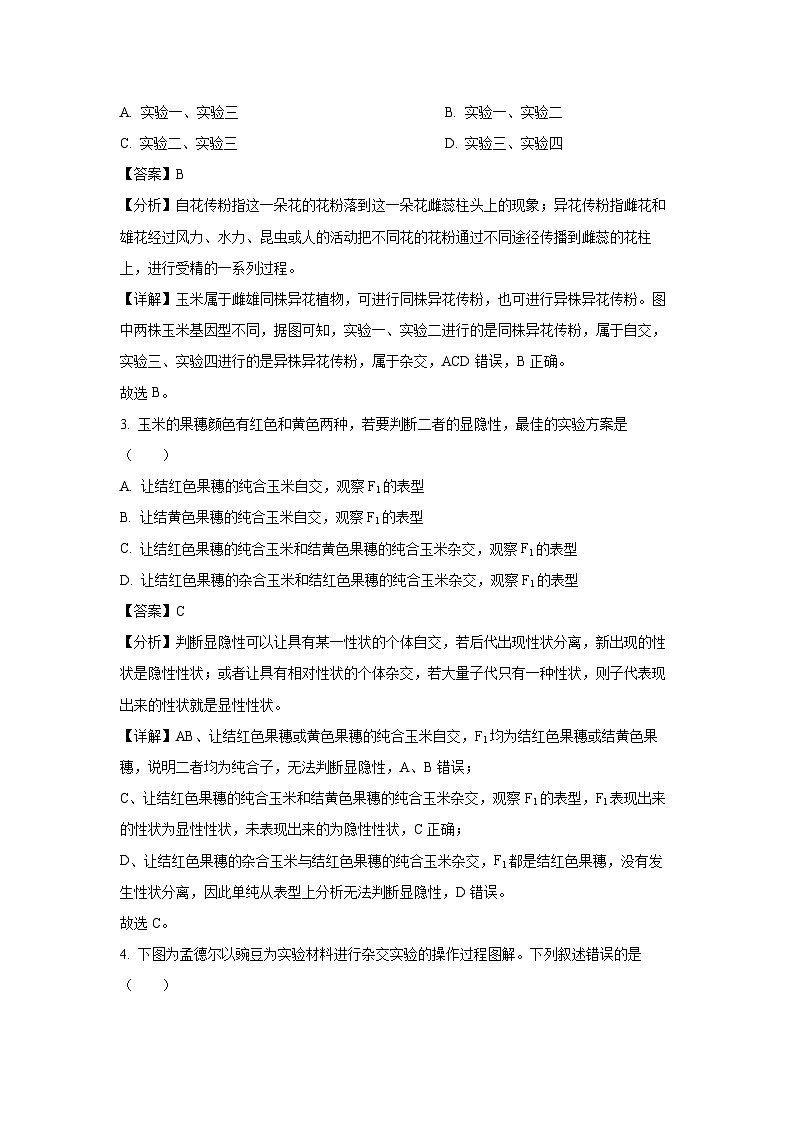 山西省部分重点中学2024-2025学年高一下学期4月月考生物试题（解析版）第2页
