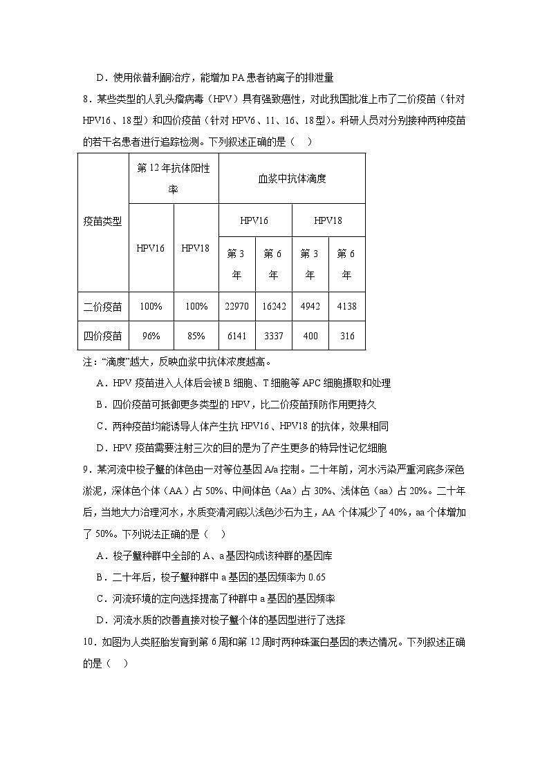 2025届湖北省新八校协作体高三下学期三模生物试题（无答案）第3页