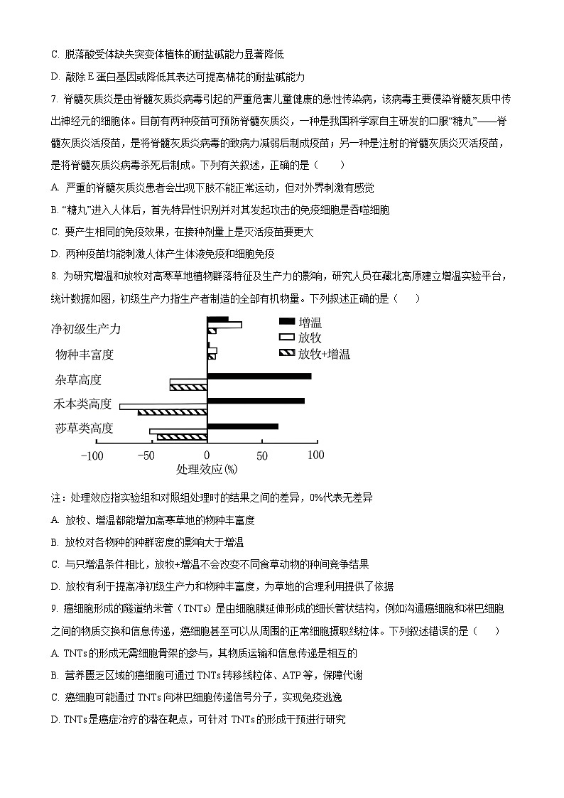 2025届辽宁省部分重点中学协作体高三下学期模拟考试生物试题（高考模拟）第3页