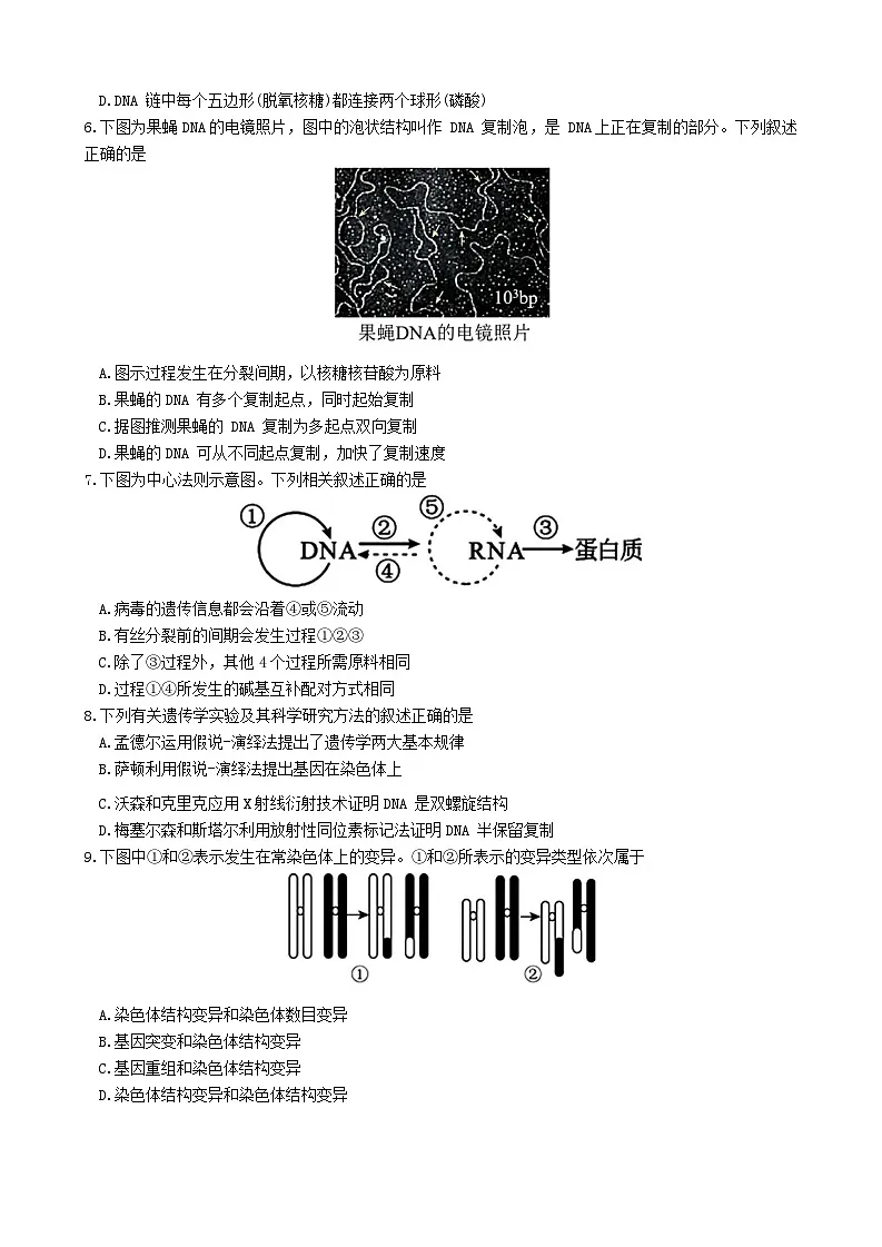 江苏省南京市江宁区2023_2024学年高一生物下学期期末考试第2页