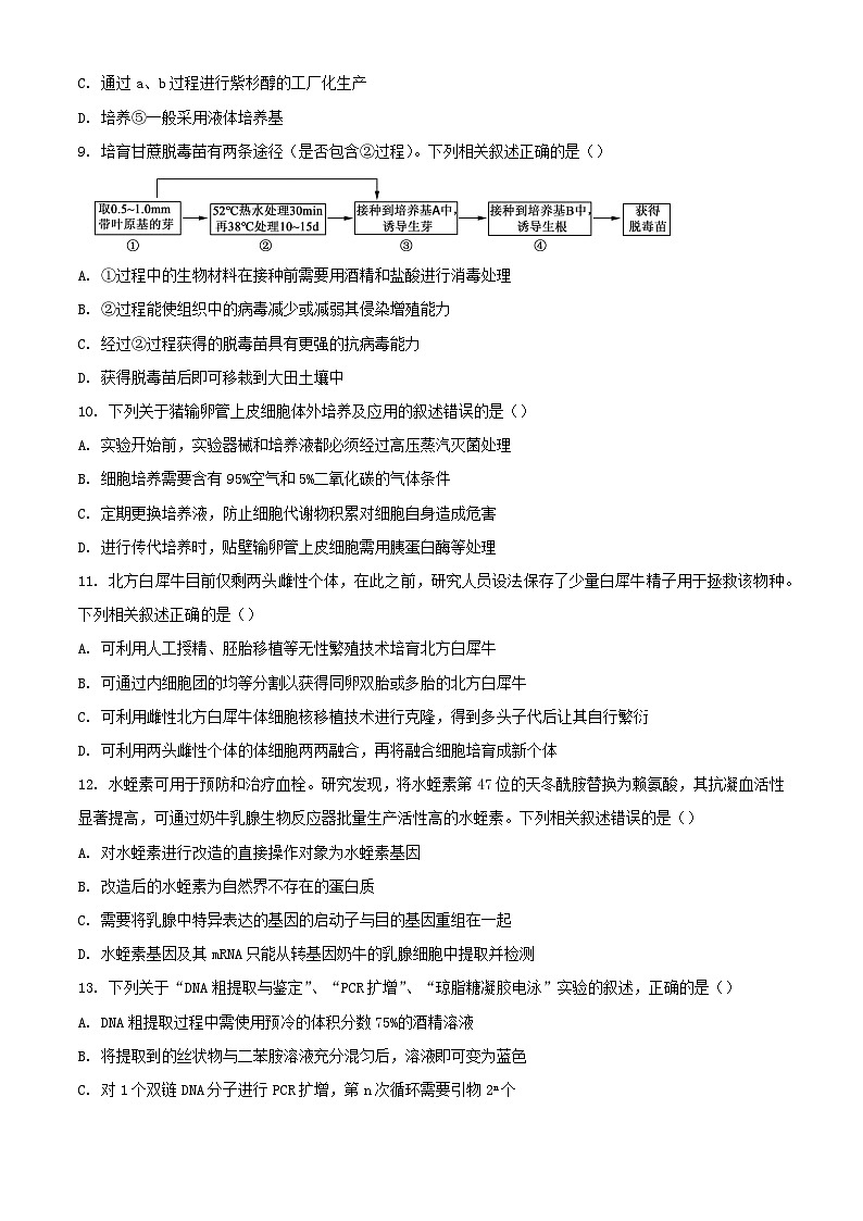 江苏省徐州市2023_2024学年高二生物下学期6月期末考试含解析第3页