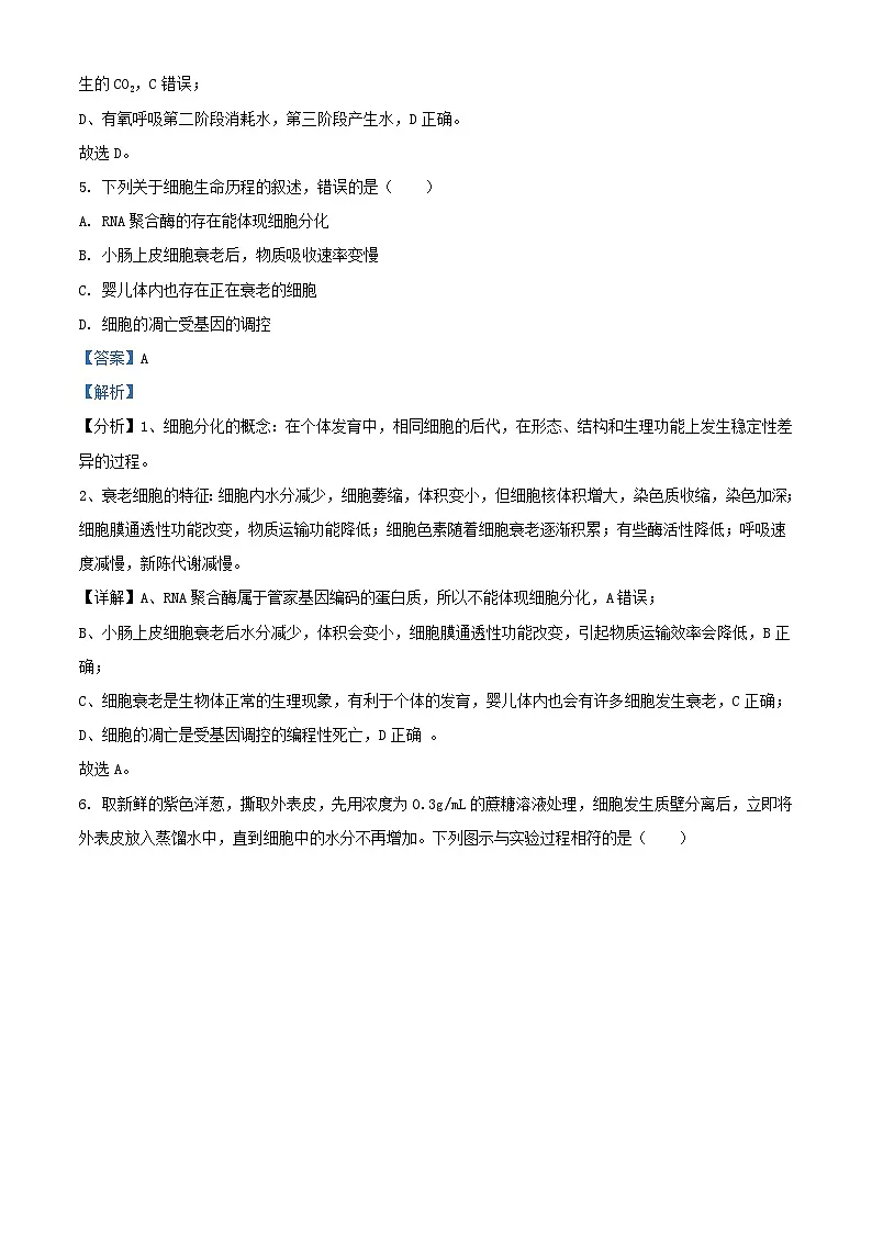 浙江省宁波市2023_2024学年高一生物下学期期末联考试题含解析第3页