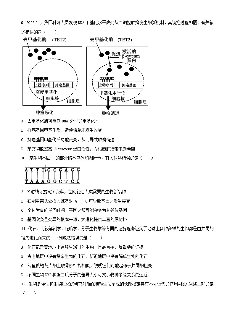 广东诗莞市2023_2024学年高一生物下学期7月期末考试含解析第3页
