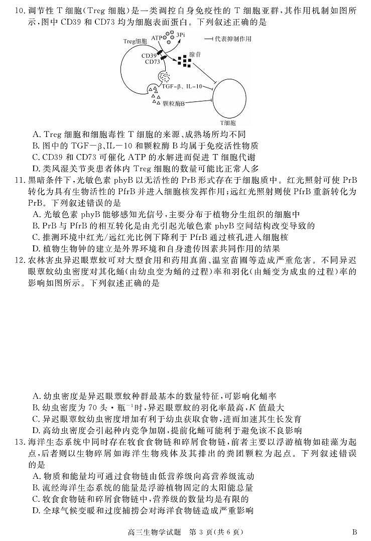 生物丨华师联盟安徽省2025届高三下学期5月质量检测试卷及答案第3页