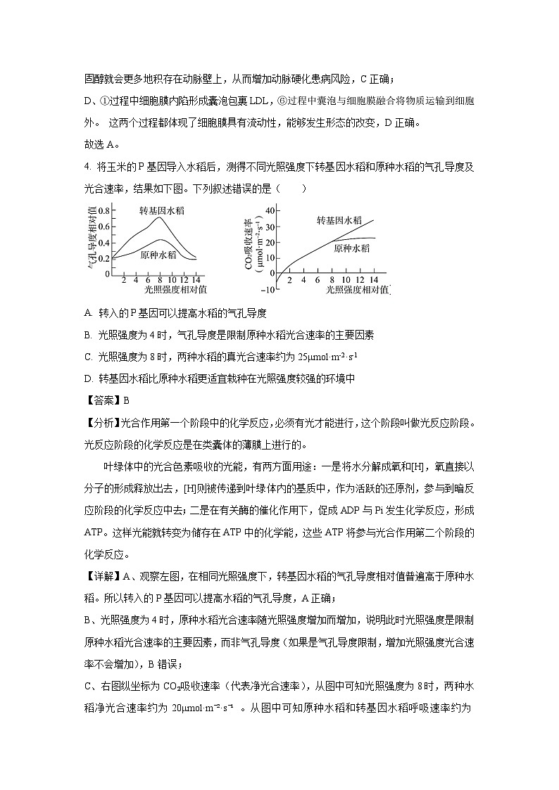 北京市东城区2025届高三一模生物试卷（解析版）第3页