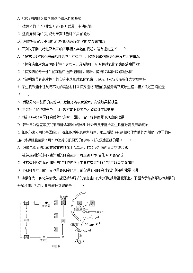 江苏省南通市海安市2024-2025学年高二下学期4月期中生物试题（原卷版+解析版）第2页