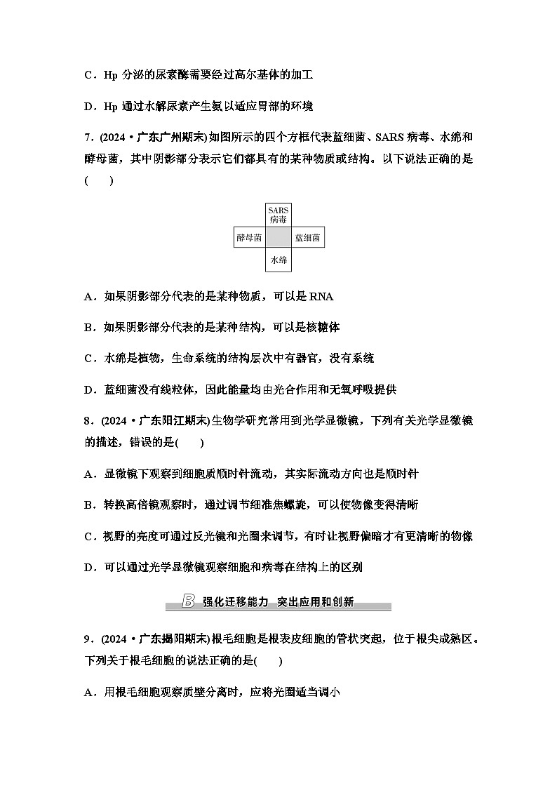 2026届高考生物学（通用版）一轮复习课时数智作业1　走近细胞第3页