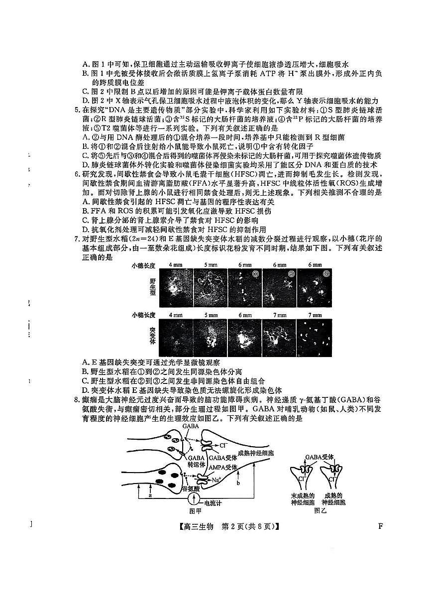 福建百校联考2025届高三下学期5月押题考-生物试题+答案第2页