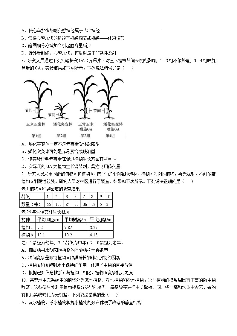 湖南省四大名校名师团队2025届高三下学期猜题卷生物科目（B）试题（Word版附解析）第3页