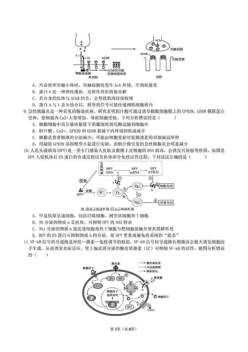 2025届安徽省蚌埠市第二中学高三最后一考生物试题（高考模拟）第3页