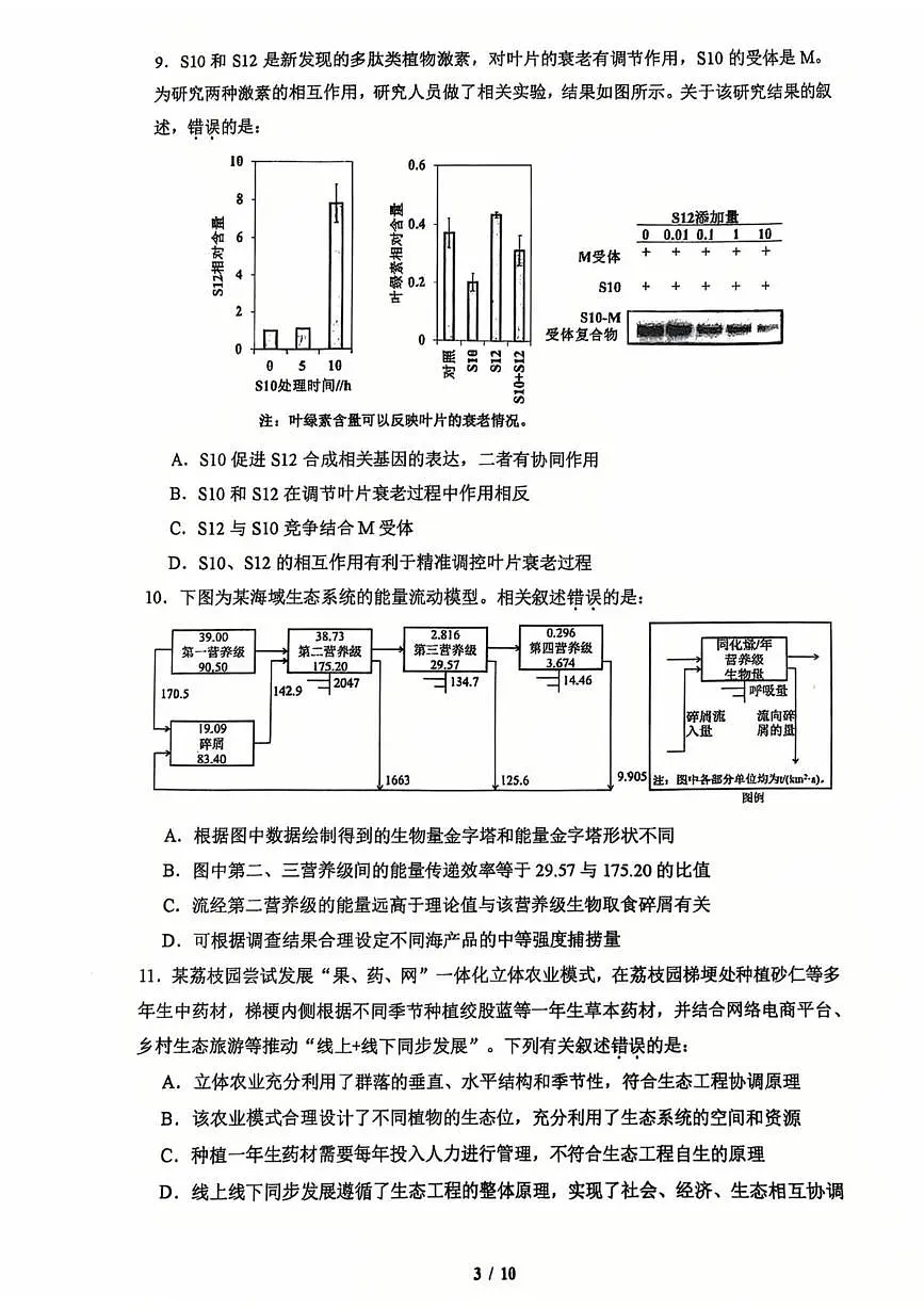 2025届北京市人大附中高三适应性检测练习生物试题（高考模拟）第3页