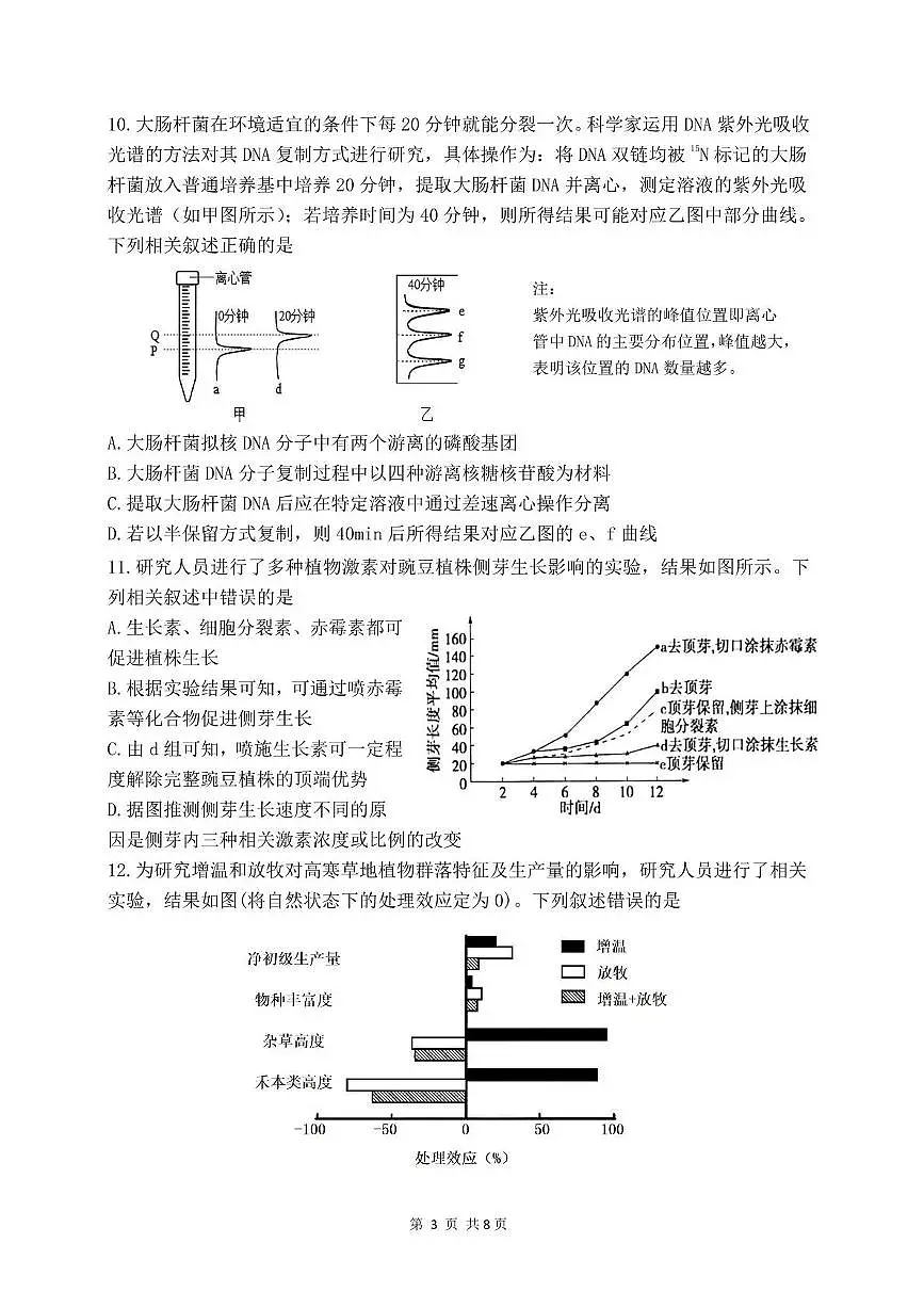 2025届福建省福州市第一中学高三三模生物试题（高考模拟）第3页