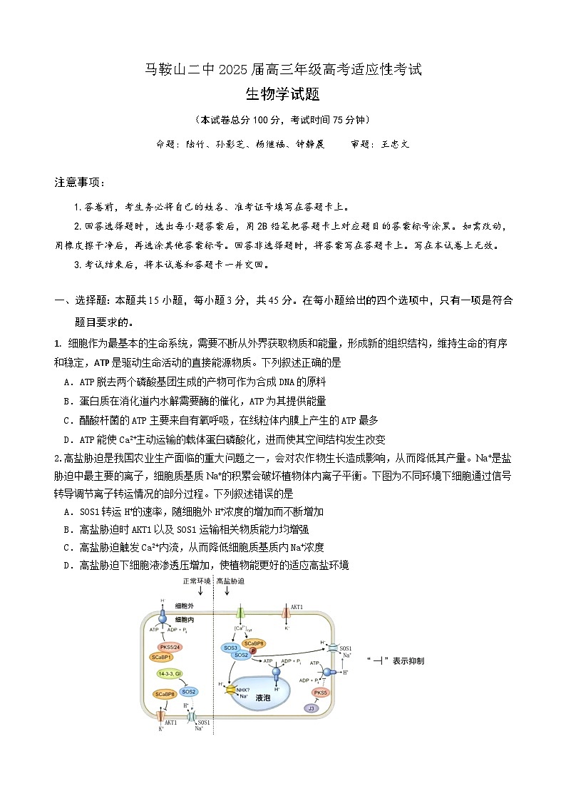 生物试题第1页
