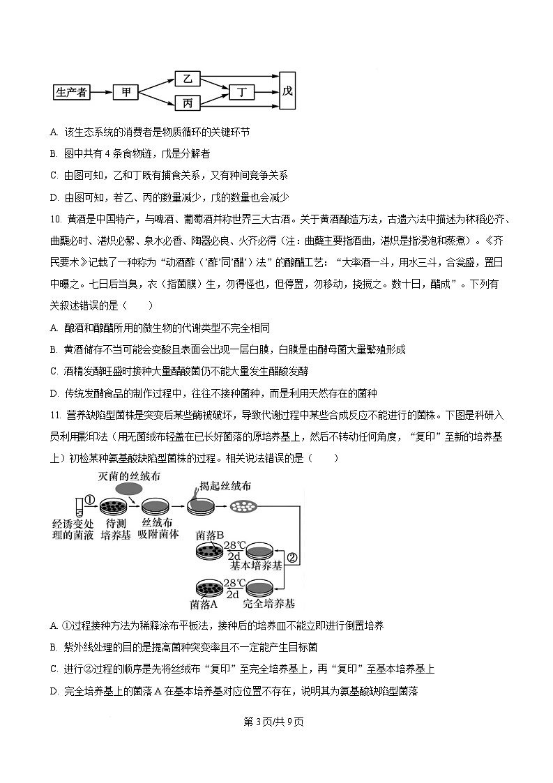 四川省内江市第一中学2024-2025学年高二下学期期中考试生物试题（原卷版）第3页