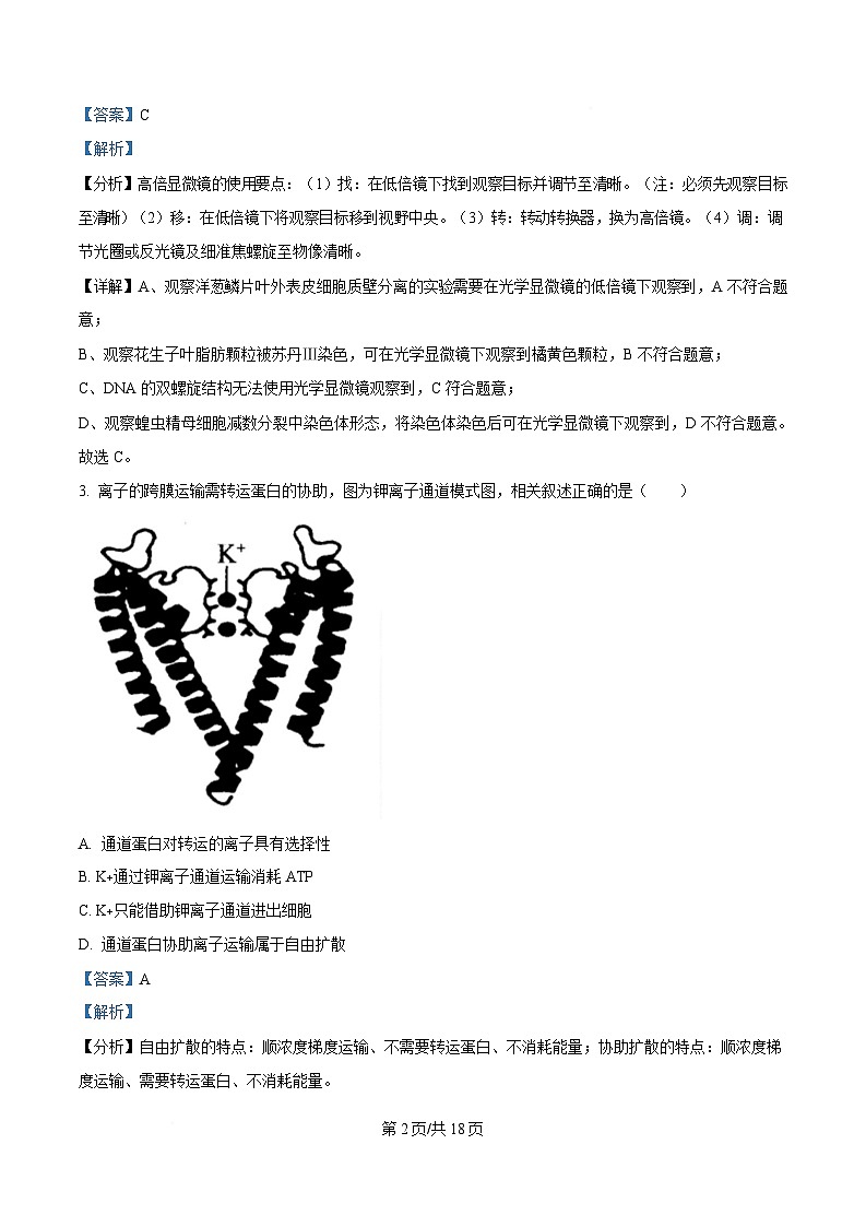 四川省内江市威远中学2024-2025学年高二下学期5月月考生物试题 Word版含解析第2页