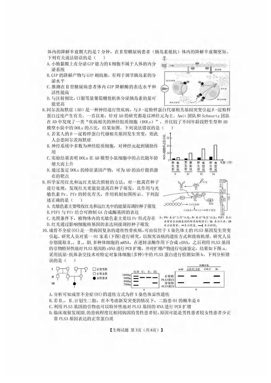 生物丨安徽省合肥市第八中学2025届高三下学期5月最后一卷试卷及答案第3页