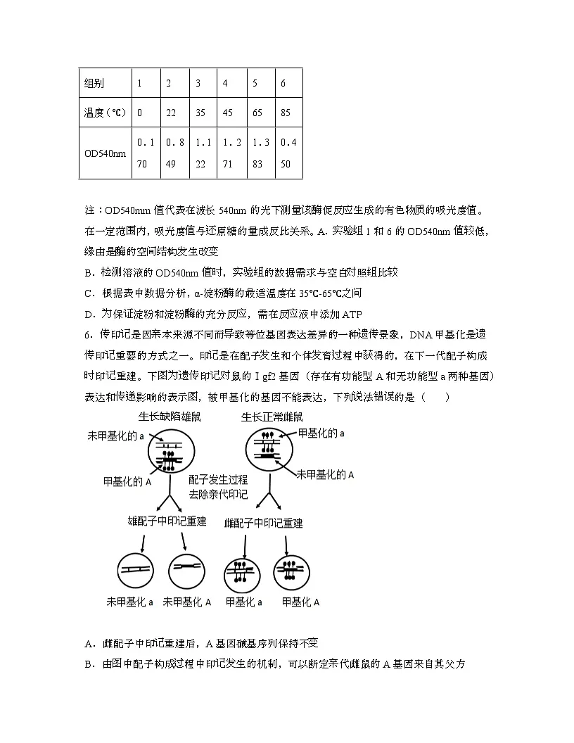2022年 湖北襄阳高考生物模拟试卷[一模]带答案第3页