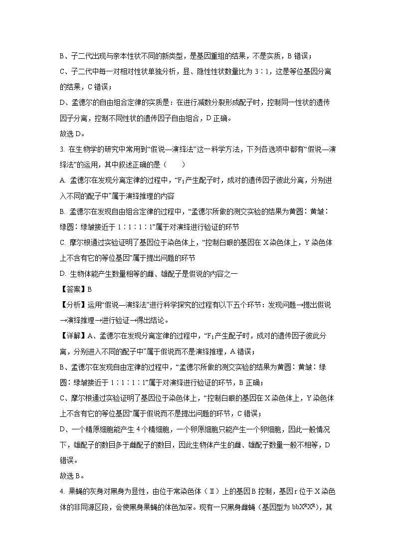山东省德州市九校联考2023-2024学年高一下学期4月月考生物试卷（解析版）第2页