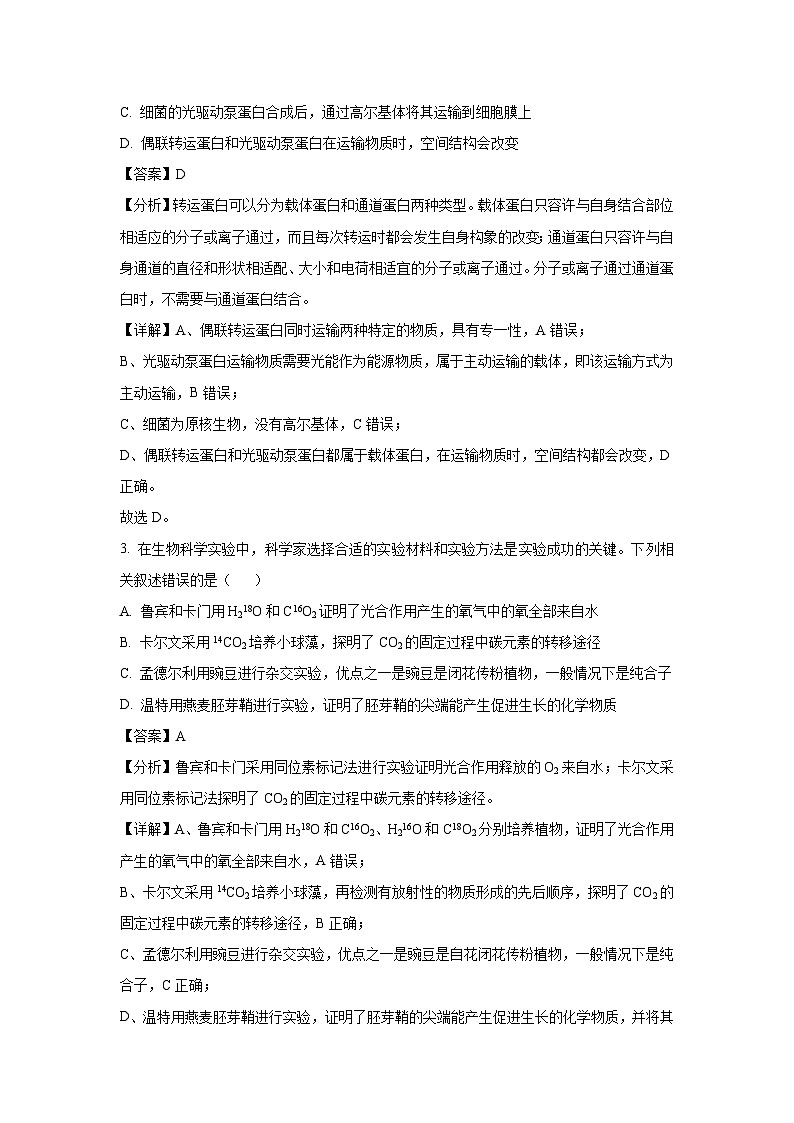 河南省名校学术联盟2025届高三下学期模拟冲刺（一）生物试卷（解析版）第2页