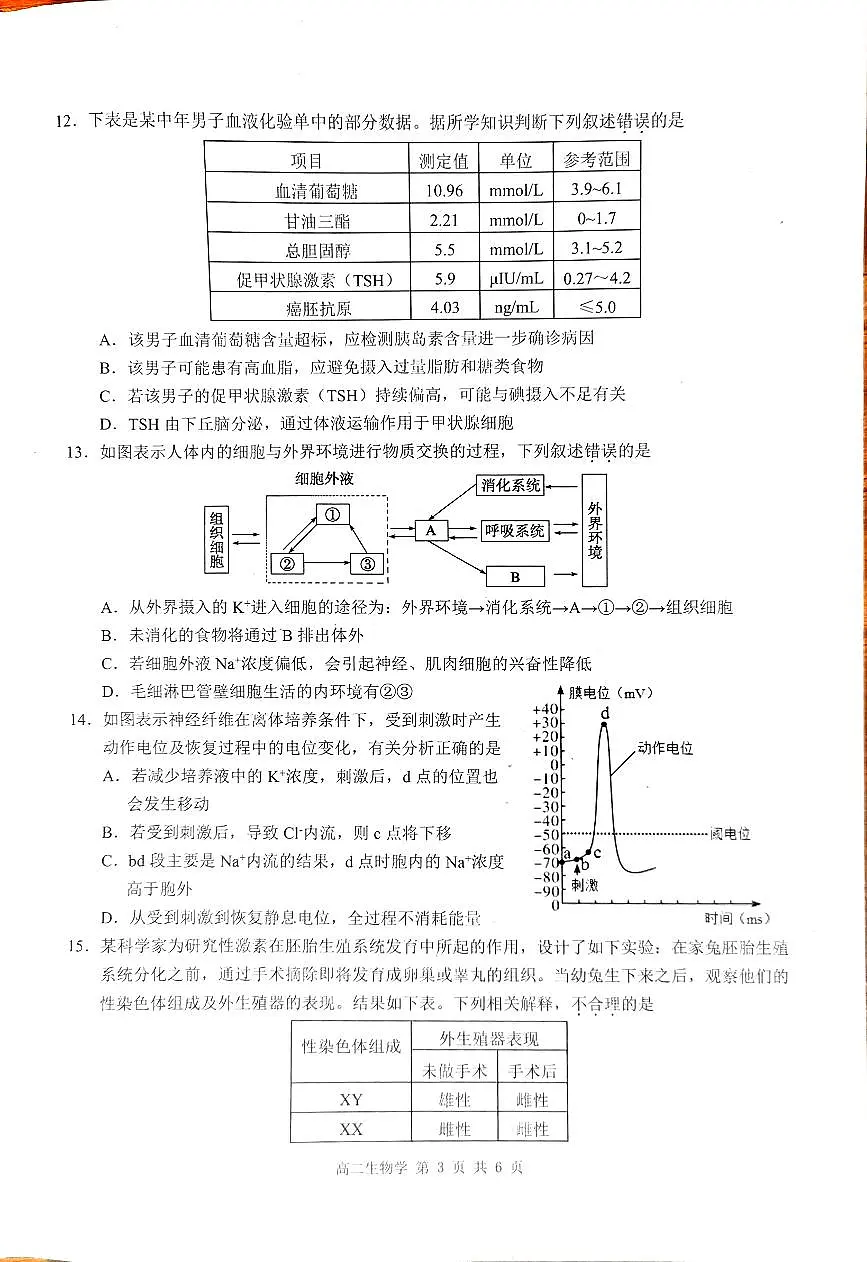 广西壮族自治区河池市十校联考2024-2025学年高二上学期10月月考生物试题第3页