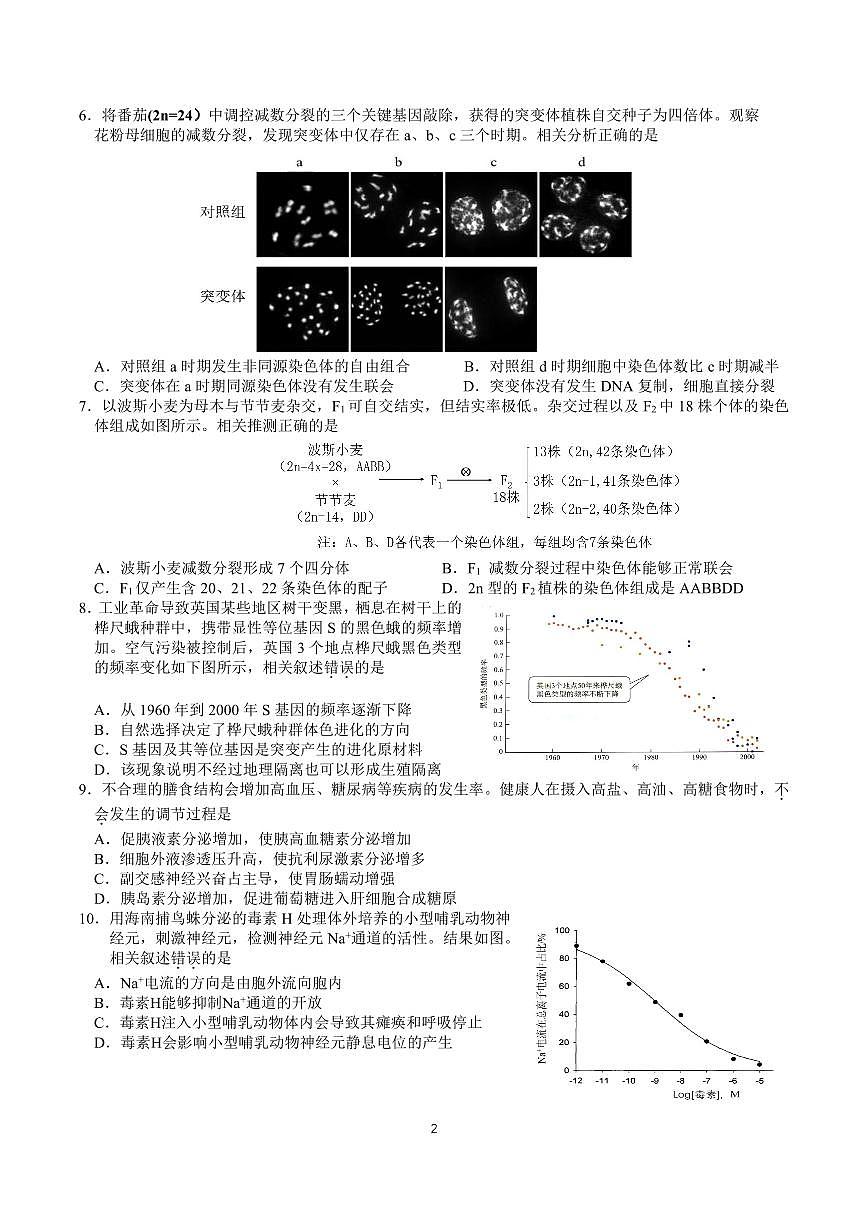 2025北京八十中高三考前热身生物试卷（有答案）[高考模拟]第2页
