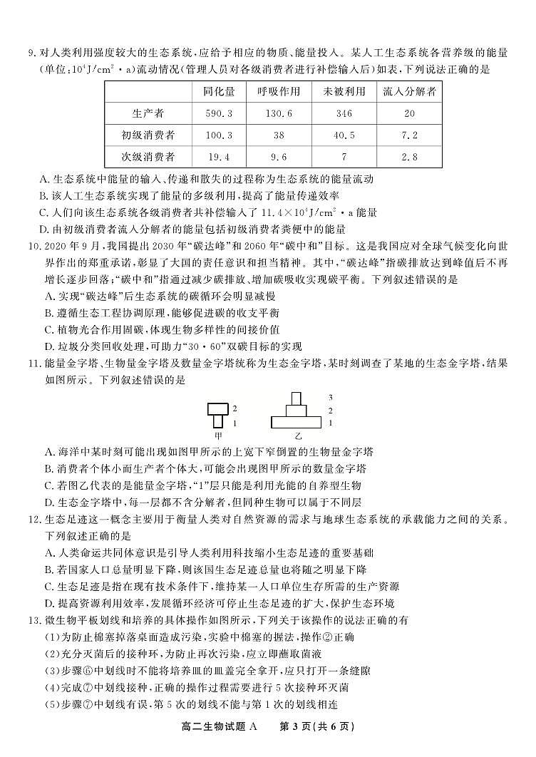 生物试题A·2025年5月高二阶段考第3页