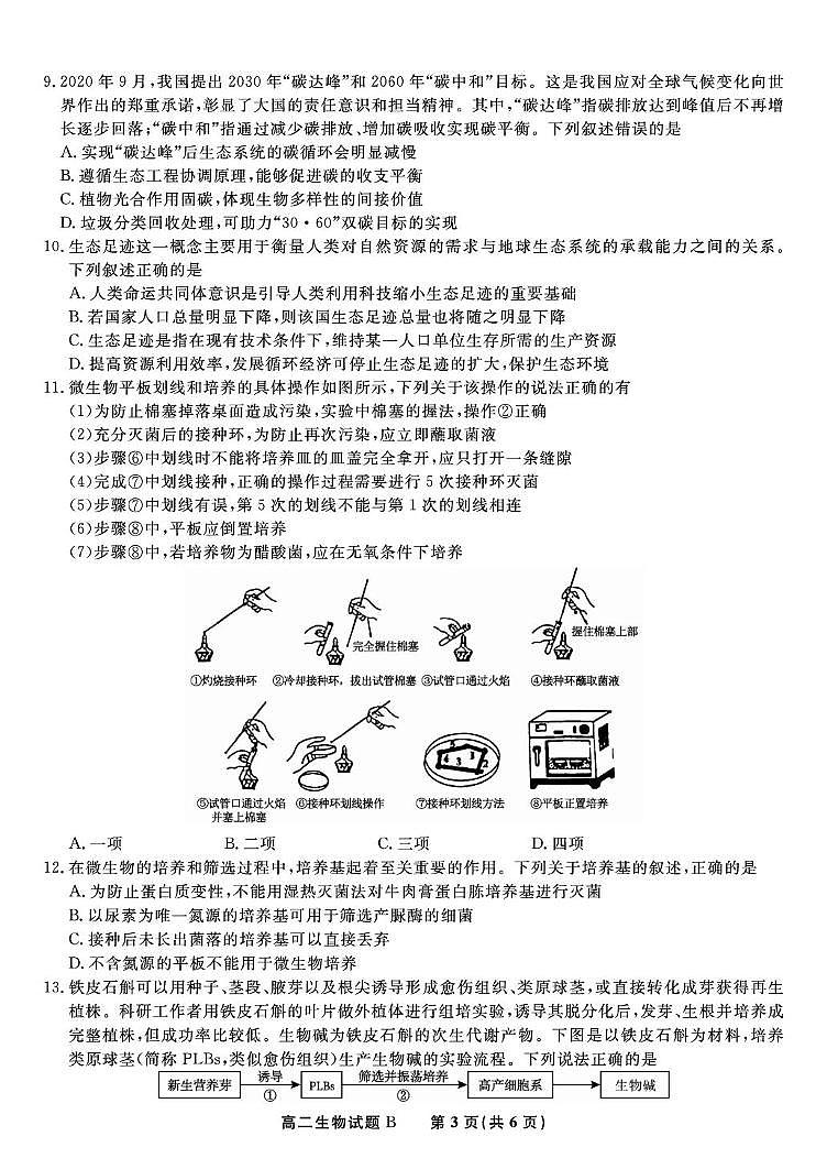 安徽省金榜教育2024-2025学年高二下学期五月份阶段性考试生物（B）第3页