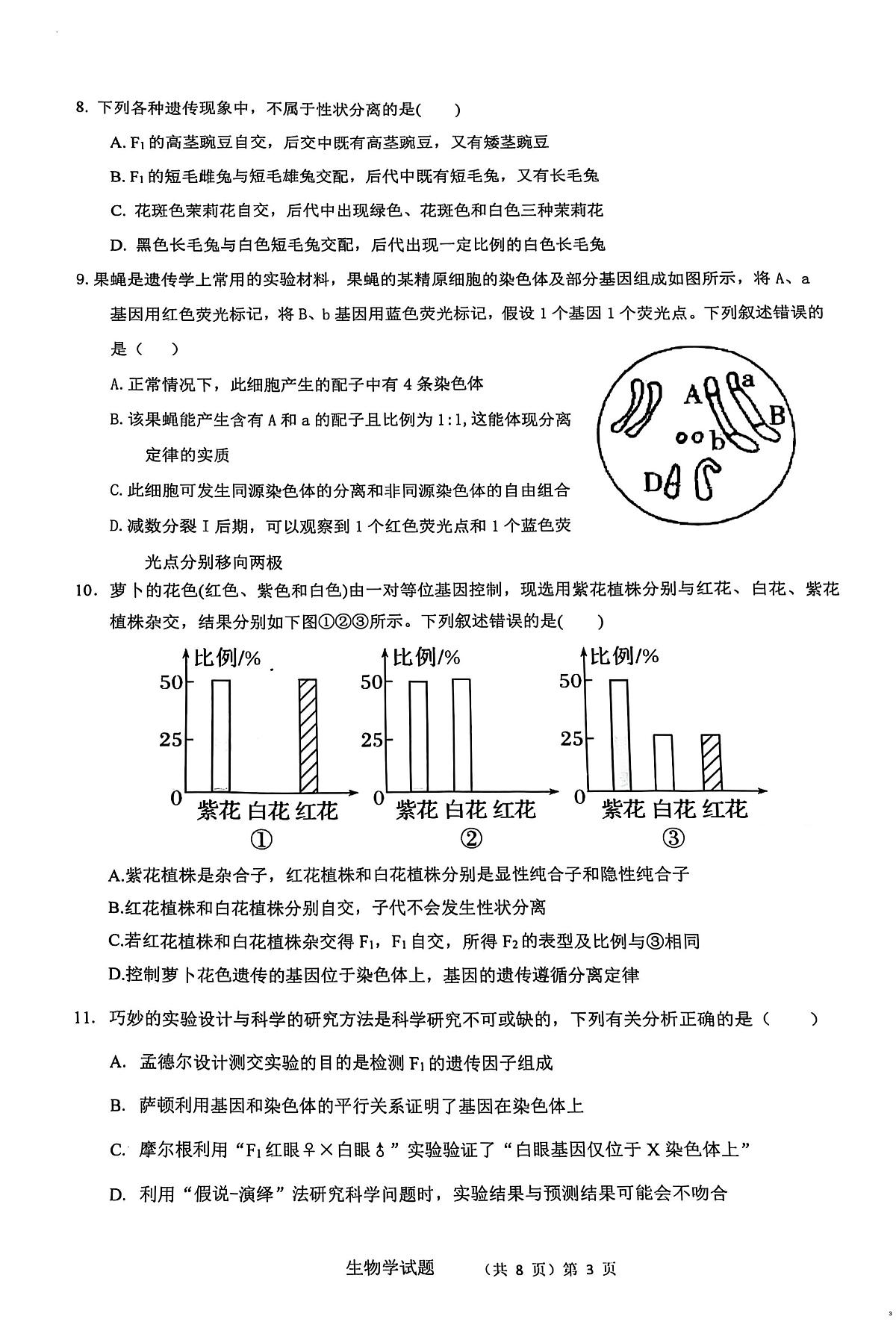 湖北省武汉市重点高中智学联盟2024-2025学年高一下学期5月月考生物试题第3页