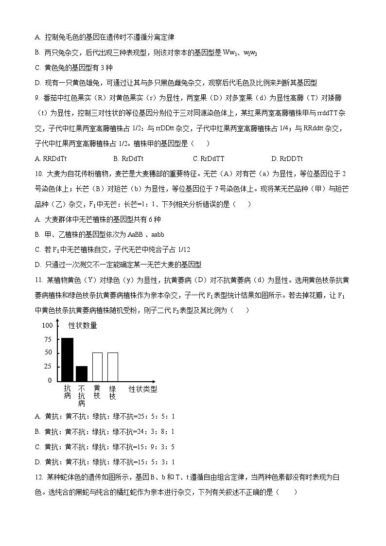 山东省菏泽市曹县第一中学2024-2025学年高一下学期第一次测试生物试题（原卷版）第3页