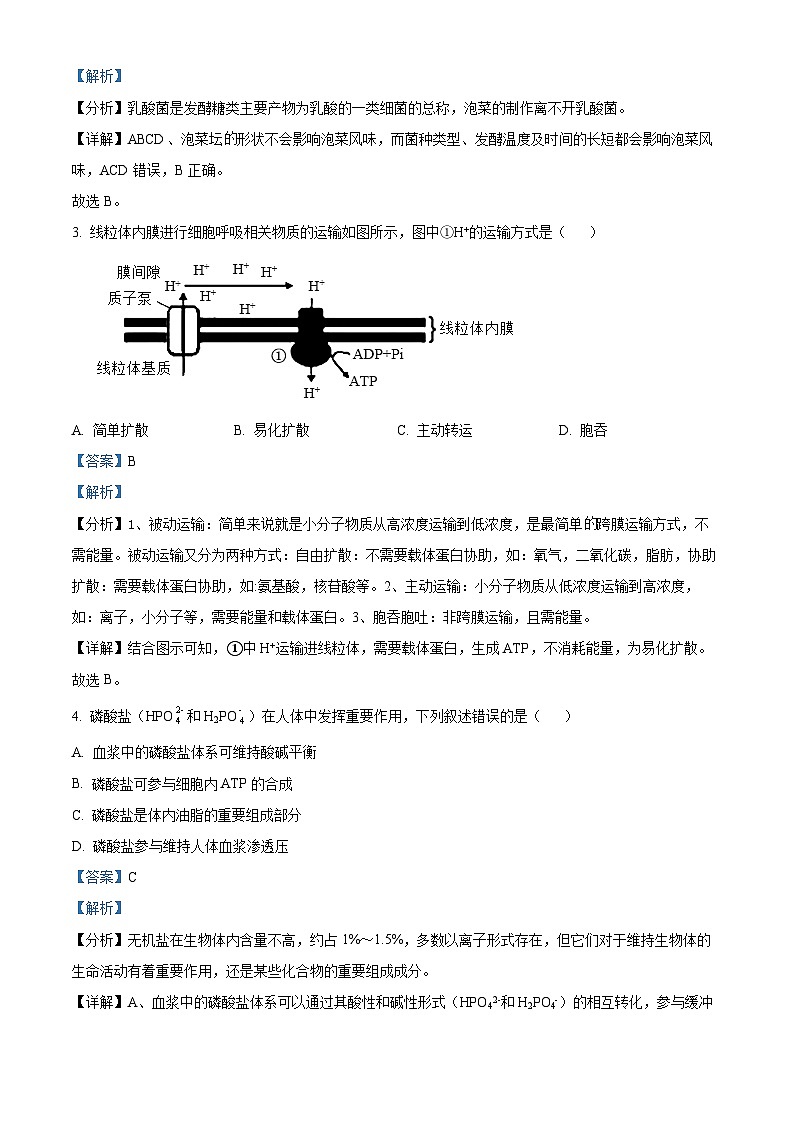 浙江省强基联盟2024-2025学年高二下学期4月期中生物试题（解析版）第2页