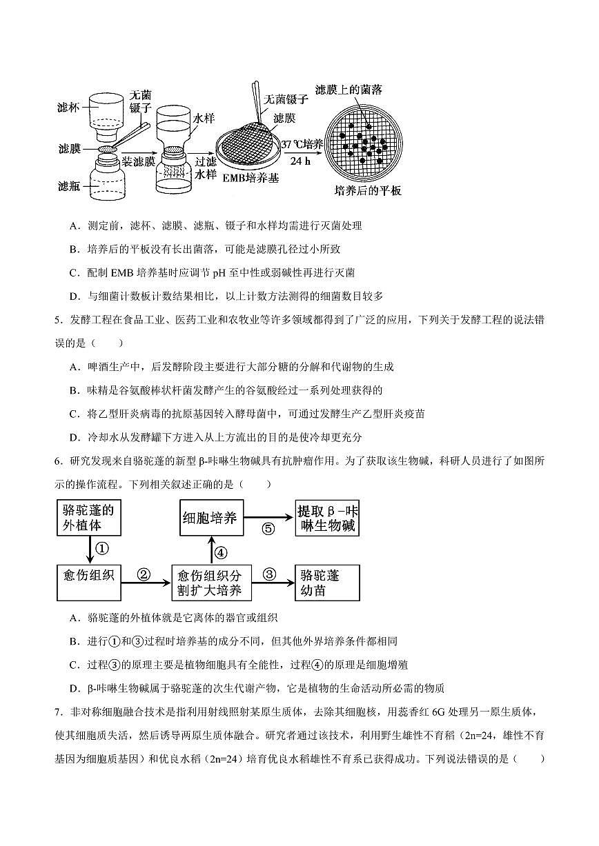 生物-四川省绵阳南山中学2024-2025学年高二下学期4月期中考试试题和答案第2页