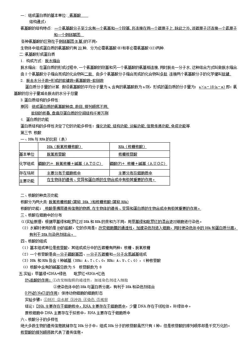 高一生物必修一知识点总结(全)第2页