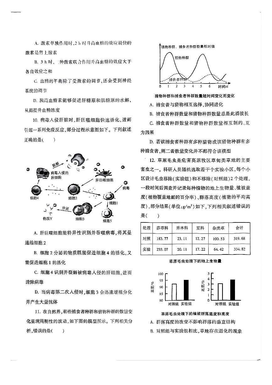 2025届河南省信阳市商城县高三下学期联考模拟试题（二）生物试题第3页