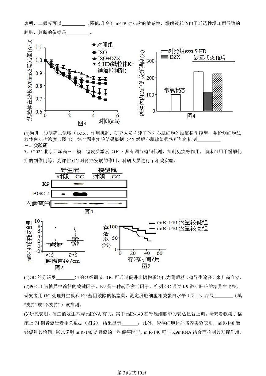 2023-2025北京高三一模[高考模拟]生物汇编：激素调节的过程第3页