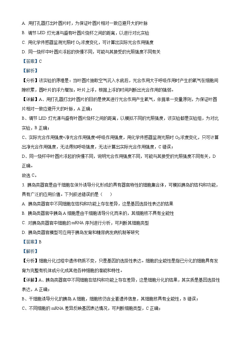 2025年高考真题——生物（安徽卷） Word版含解析第2页