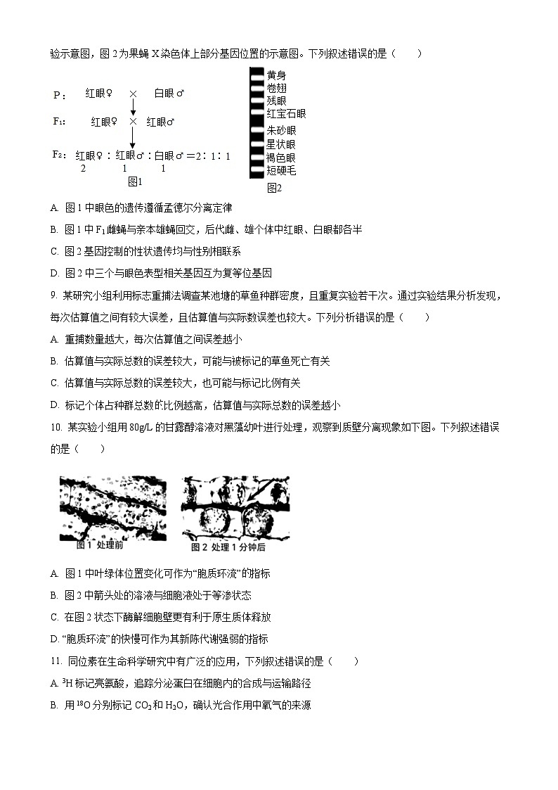 2025届浙江省Z20名校联盟（浙江省名校新高考研究联盟）高三第三次联考生物试题卷（高考模拟）第3页